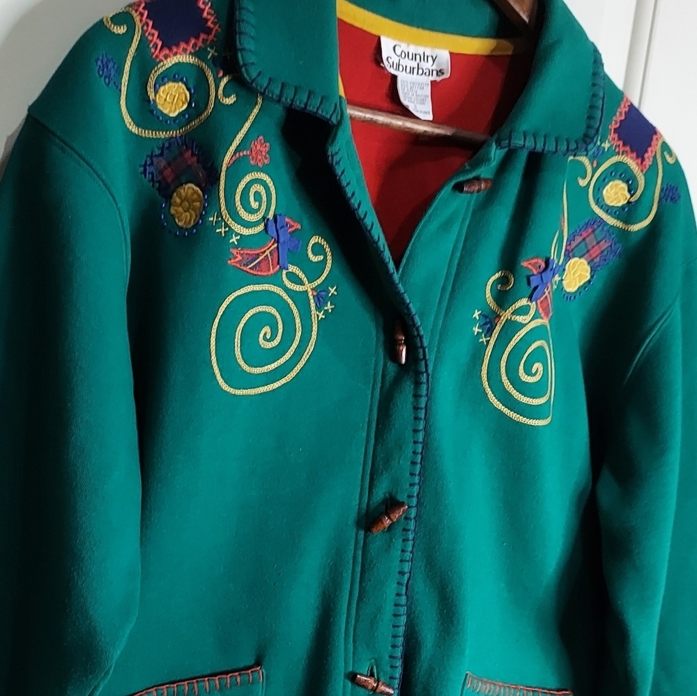 Vintage Grandma Core Patchwork Embroidered Jacket